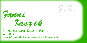 fanni kaszik business card